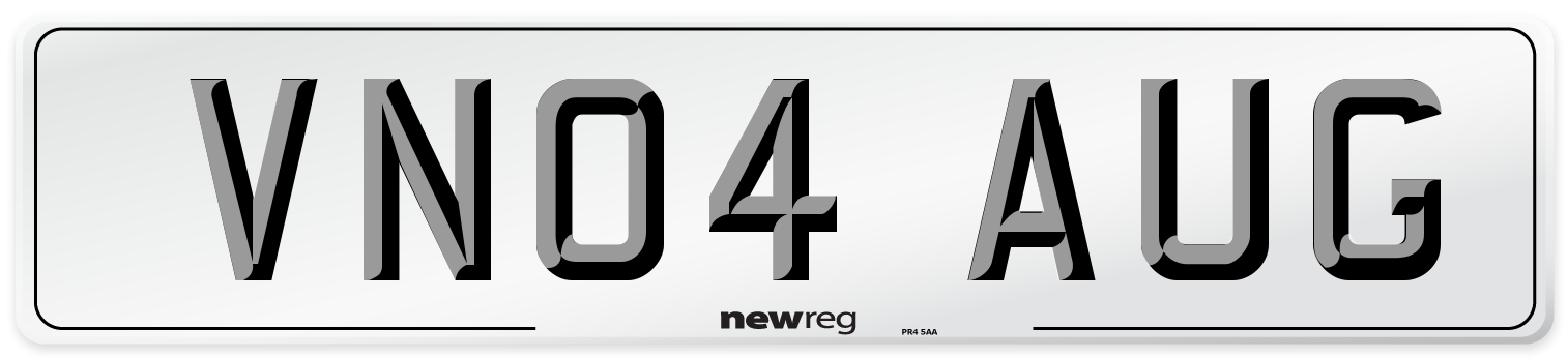 VN04 AUG Number Plate from New Reg